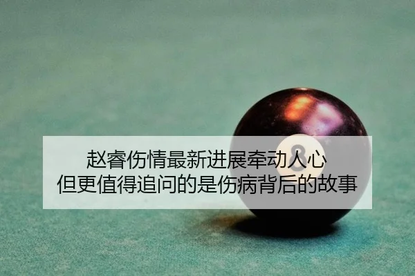 赵睿伤情最新进展牵动人心 但更值得追问的是伤病背后的故事